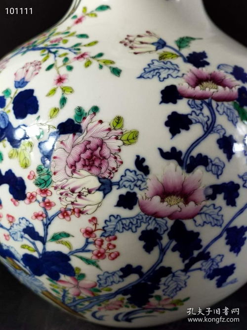 精品 大清雍正官窯 手繪青花粉彩花卉天球瓶 純手工制作 繪畫精細花瓣層層疊疊,層次分明,瓷質如玉,底足自然磨損,器型周正美觀保存完好無損 尺寸如圖買家自鑒