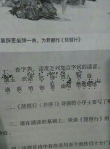 琵琶行中的字詞 求剩下的拼音