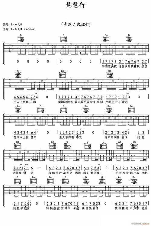 琵琶行 沈謐仁 g調原版